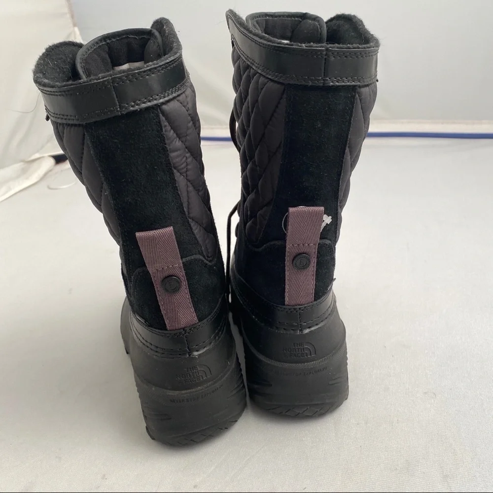 The North Face Thermoball Shellista suede and nylon black waterproof boots